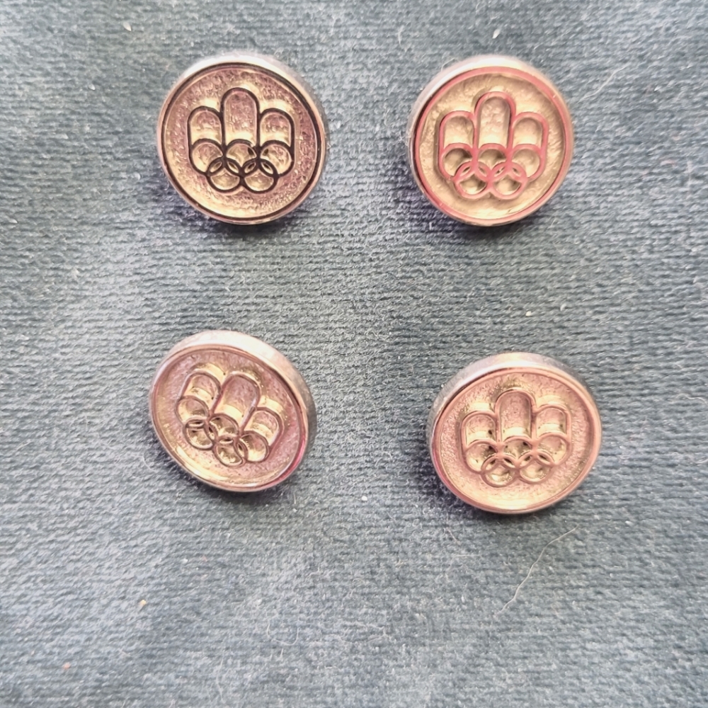 2/$22 1976 Montreal Olympics collectible silver buttons - lot of 4